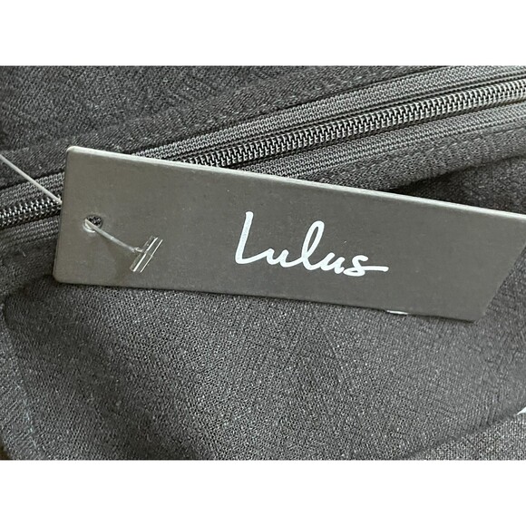 Lulus Summer Journey Women's Dress Midi Sheath TieFront Cutout Side Slit S Black - Picture 9 of 11